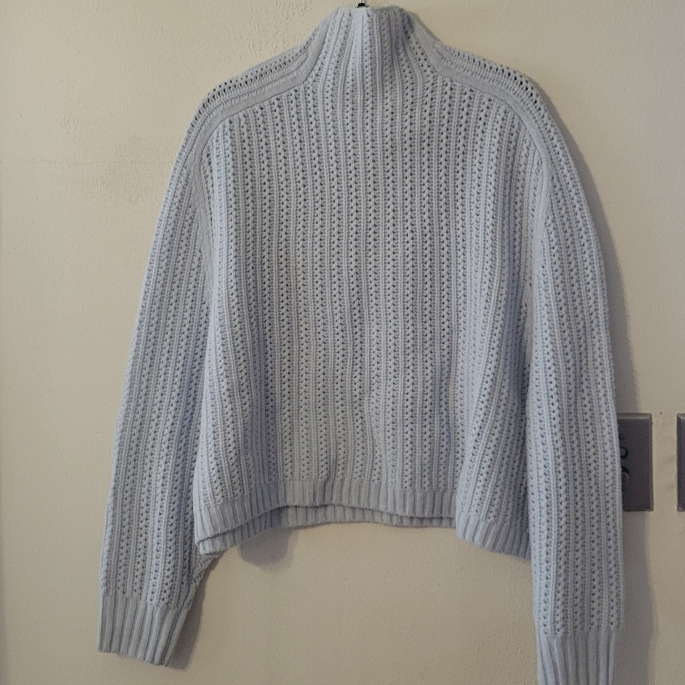 Madewell Pointelle-Stitch Mockneck Sweater -  Heather Pale Dawn - Picture 13 of 14